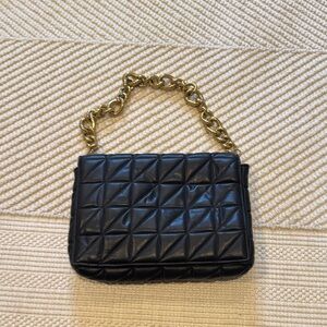 Black Quilted Chain Shoulder Bag